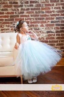 wedding photo - Tiffany Blue Flower Girl Dress