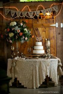 wedding photo - Country wedding cake display