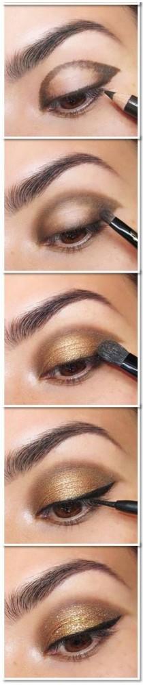 wedding photo - Simple Maquillage Tutoriel d'or des yeux