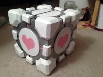wedding photo - How to make a Portal Companion Cube card box