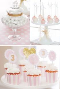 wedding photo - Sparkly Pink & Gold 3rd Birthday Party
