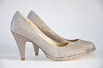 wedding photo - Bridal / Bridesmaid / Evening Shoes In Silver & Rose Gold Glam Crystals (AVETTE)