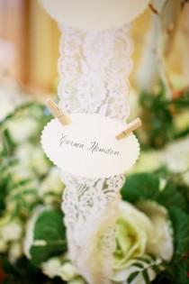 wedding photo - Lace Escort Card Display