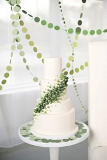 wedding photo - Современные Круг, Вдохновленные Зеленый И Белый Свадебный Вдохновение