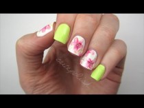 wedding photo - Watercolor Flower Nails