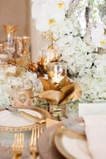 wedding photo - Glamorous White   Gold Tabletop