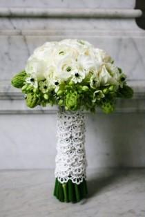 wedding photo -  Bouquets In White