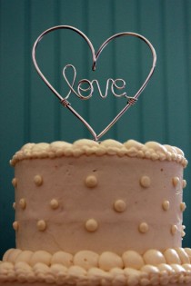 wedding photo - Whole Lotta Love - Wire Heart Wedding Cake Topper