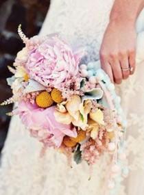 wedding photo - Pastel mariage de pivoine Bouquet