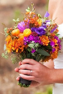 wedding photo - Vibrant Wildflower Wedding Bouquet