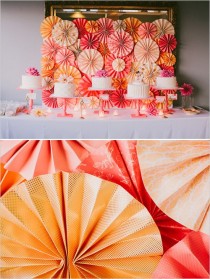 wedding photo - Pink And Peach Pinwheel Wedding