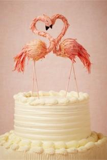 wedding photo - Flaming Flamingo Cake Topper