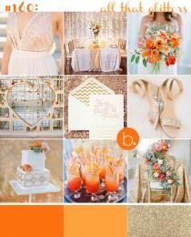 wedding photo - Contemporary orange & gold glitter wedding inspiration 
