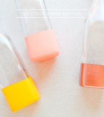 wedding photo - DIY Tutorial: Color Dipped Picnic Bottles