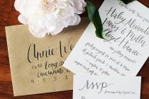 wedding photo - Haley + Miller's Informal Calligraphy Wedding Invitations