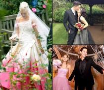 wedding photo - Celebrity Brides Who Don’t Wear White: Yellow, Pink, Black, And More!
