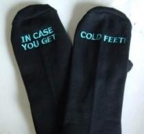 wedding photo - Grooms Socks "in Case You Get Cold Feet" The Perfect Wedding Gift & Cold Feet Socks