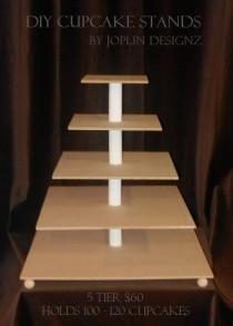 wedding photo - DIY Large 5 Tier Cupcake Stand Cake Stand Tower Custom Make Your Own Cupcake Stand Beautiful And Traditionally Modern