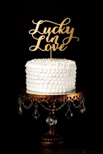 wedding photo - Wedding Cake Topper - Lucky In Love
