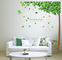 wedding photo - DIY Arbre Vert Et papillon amovible mur de vinyle sticker Art Mural Décoration Chambre à coucher Décor