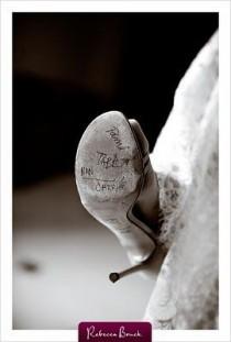 wedding photo - One Greek Tradition States That Any Single Girls/bridesmaids Are To Write Their Names On The Bottom Of The Bride’s Shoe....
