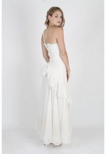 wedding photo - Винтаж 40-х годов белое свадебное платье русалка Задрапированные коктейль люкс макси платье
