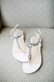 wedding photo - Beaded Bridal Sandals