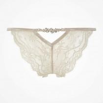 wedding photo - Creme Brulee Lace And Crystal Detail Brief