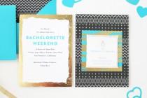 Alana's Modern Teal + Gold Bachelorette Party Invitations wedding photo - Alana's Modern Teal + Gold Bachelorette Party Invitations
