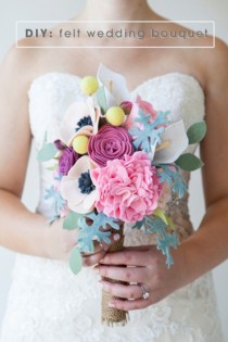 wedding photo - Amazing And Unique DIY Felt Wedding Bouquet 
