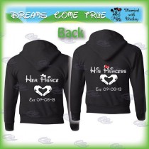 wedding photo - Mickey Minnie Mouse Disney Matching Couple Shirts, Mickey's Hands With Heart, Custom Date, Prince And Princess, 112