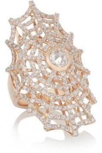 wedding photo - Spiderweb 18-karat Rose Gold Diamond Ring