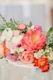 wedding photo - Coral And Pink Wedding Flowers
