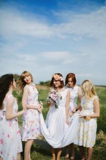 wedding photo - Floral Print Bridesmaid Dresses
