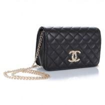 wedding photo -  CHANEL Quilted Black Womens Shoulder bag with Golden Chain