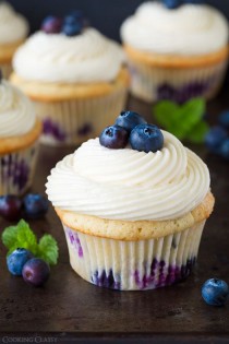 wedding photo - Blueberry Cupcakes With Cream Cheese Frosting