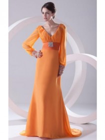 wedding photo -  Long Sexy Orange Dresses