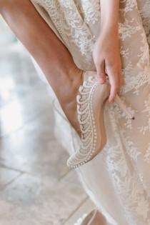 wedding photo - An ivory color wedding heels