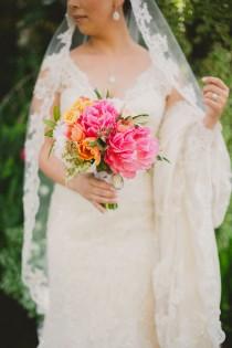 wedding photo - Colorful Lace-Detailed Vintage Garden Wedding