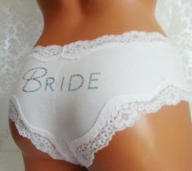 wedding photo - Bridal Panties: Cream Hipkini W/ Something Blue