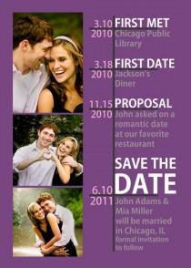 wedding photo - Timeline Save The Date - Many Color Options Available