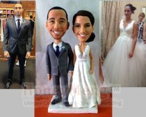wedding photo - Cheap Custom Wedding Cake Toppers Head To Toe Personalized Made From Photo Unique Cake Topper Looks Like You -1437