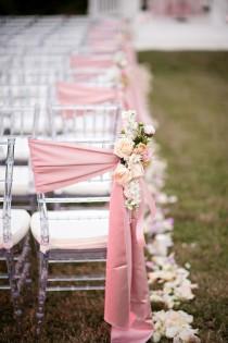 wedding photo - Satin Chair Sash - Pink [404119]