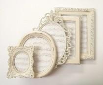 wedding photo - Shabby Chic Rahmen Bilderrahmen Set aufwändige Felder Ivory Vintage Wedding Decor Home Decor