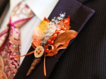 wedding photo - Осенние свадебные Бутоньерки - урожай Maple II