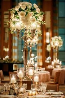 wedding photo - Beautiful Tabletop Lighting For A Winter Wedding