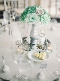 wedding photo -  Mint Green Wedding Table Decor, Mint Green Centerpiece, Bridal Table Centerpiece, Quinceanera Decor, Bridal Shower Decor, Baby Shower Decor