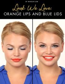 wedding photo - Look We Love: Orange Lips and Blue Lids