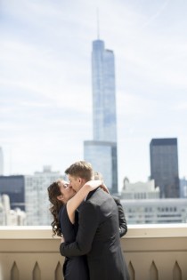 wedding photo - Intimate And Casual Chicago Rooftop Wedding 