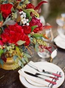 wedding photo - Flatware Dipped In Red Paint